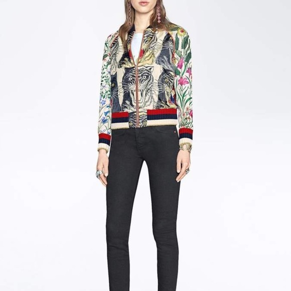 Gucci - Appliquéd Printed Silk-twill Bomber - Picture 5 of 5